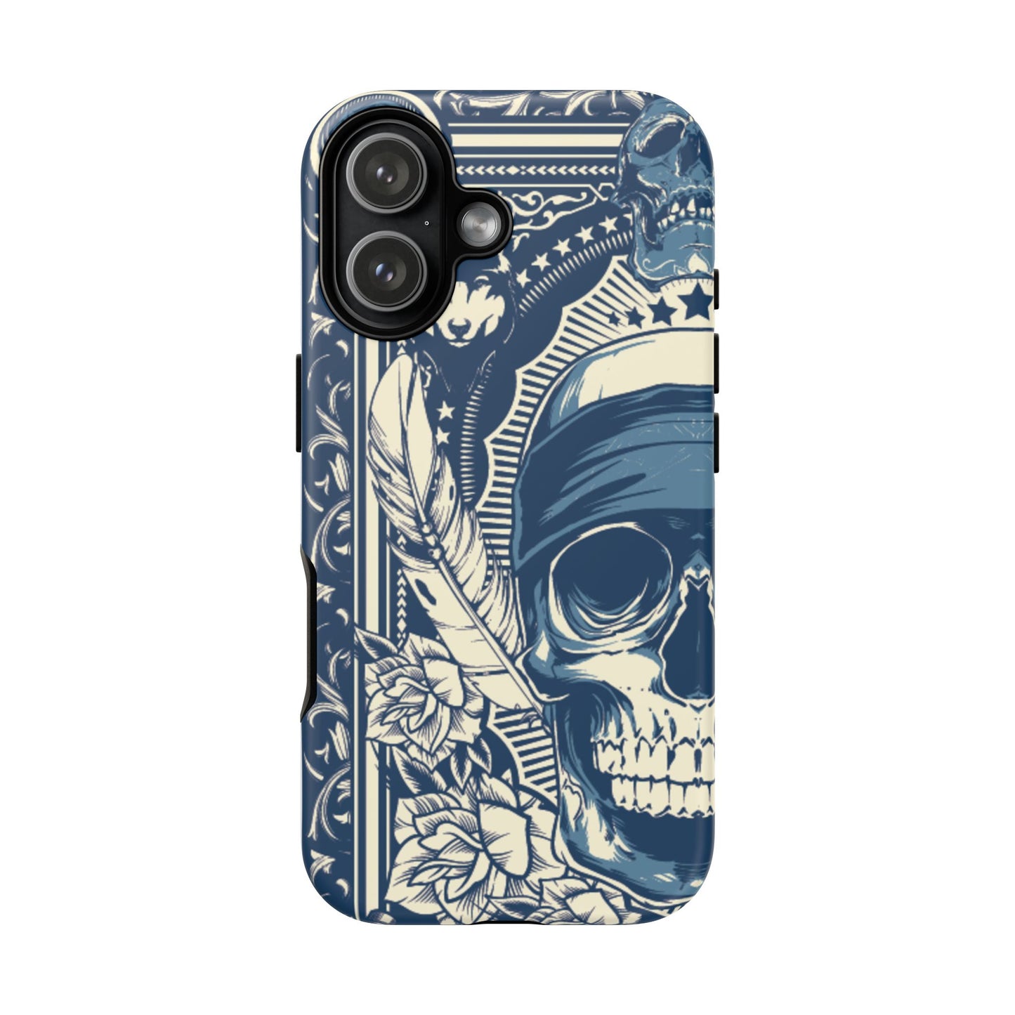 Skull & Feather Tough Phone Case Protective Gothic iPhone Cover