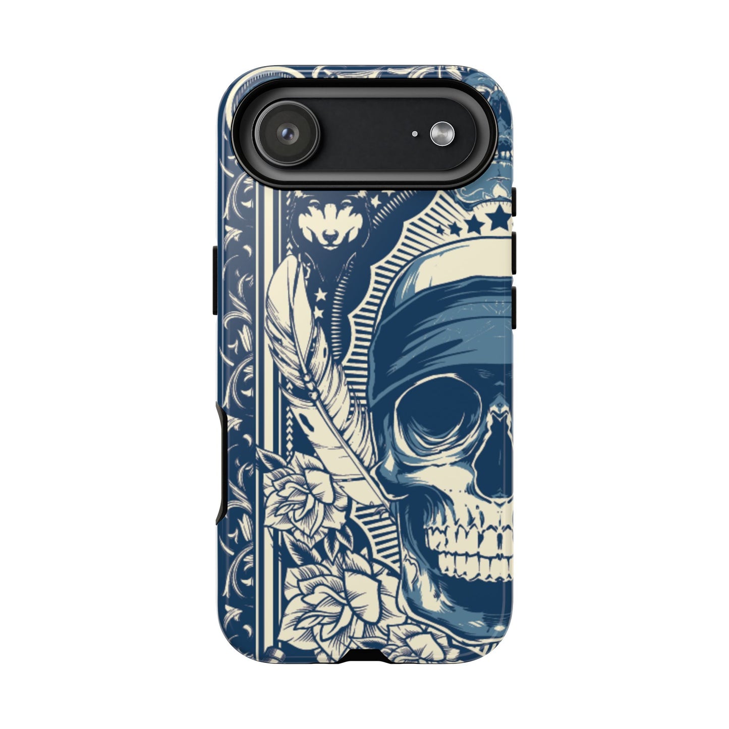 Skull & Feather Tough Phone Case Protective Gothic iPhone Cover