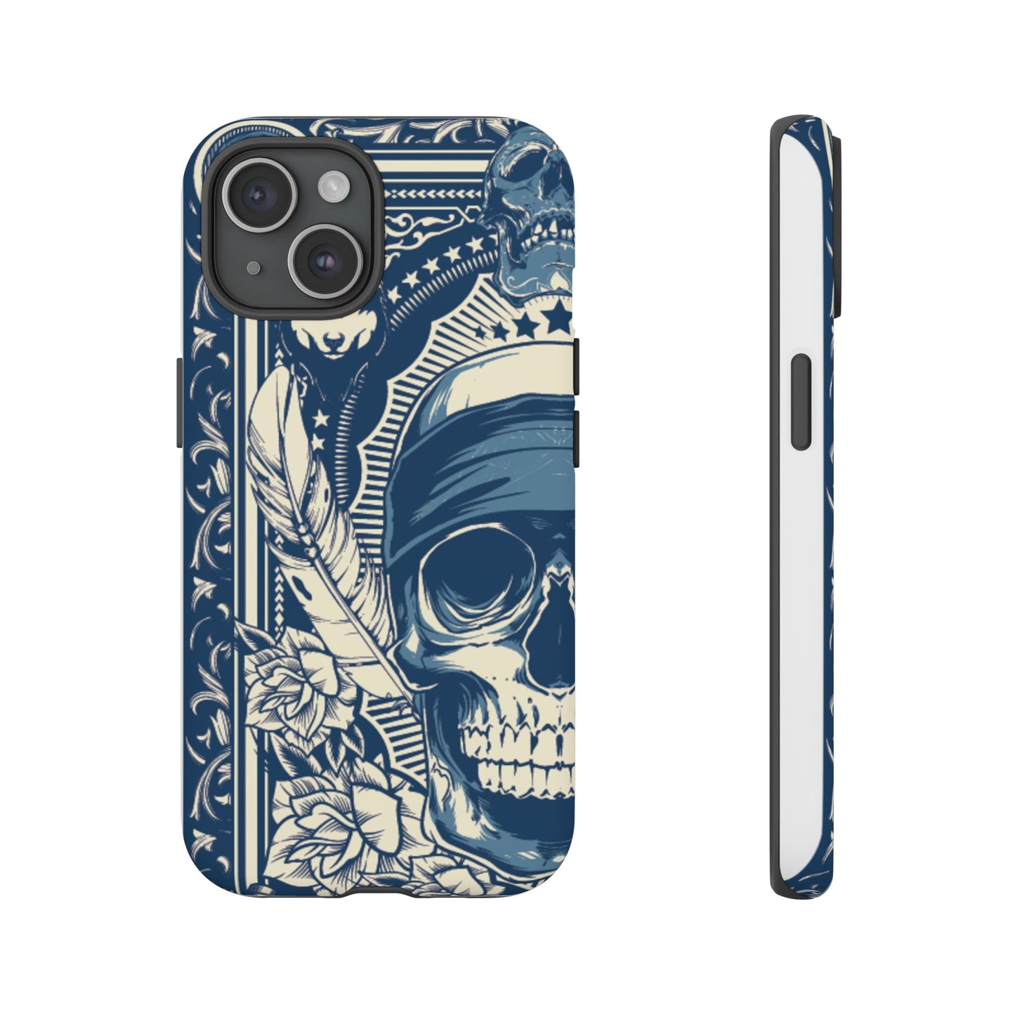 Skull & Feather Tough Phone Case Protective Gothic iPhone Cover