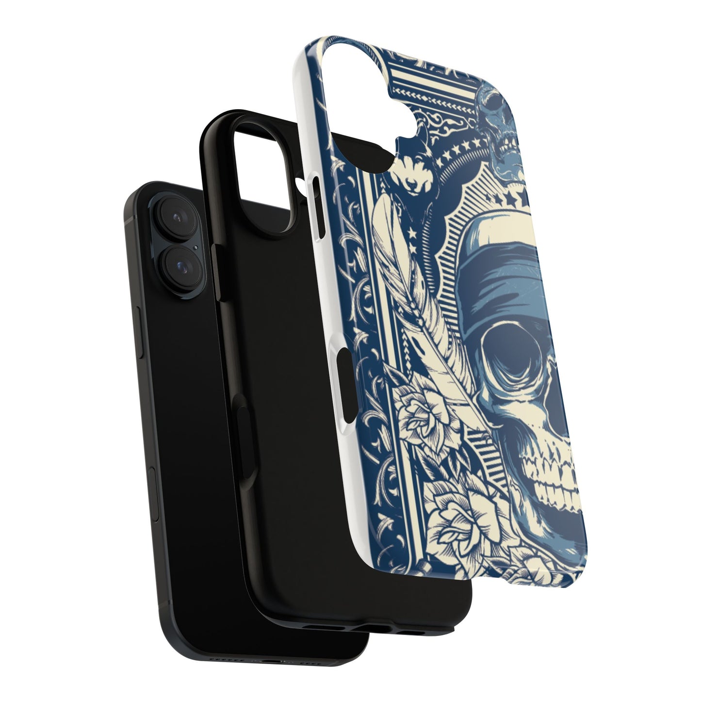 Skull & Feather Tough Phone Case Protective Gothic iPhone Cover