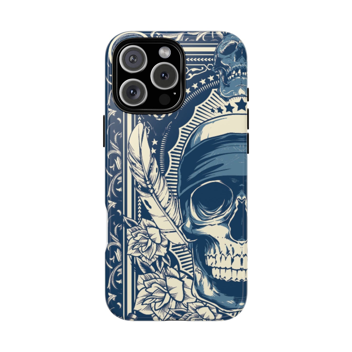 Skull & Feather Tough Phone Case Protective Gothic iPhone Cover