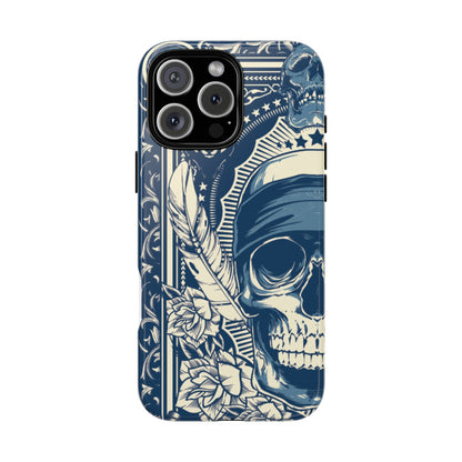 Skull & Feather Tough Phone Case Protective Gothic iPhone Cover