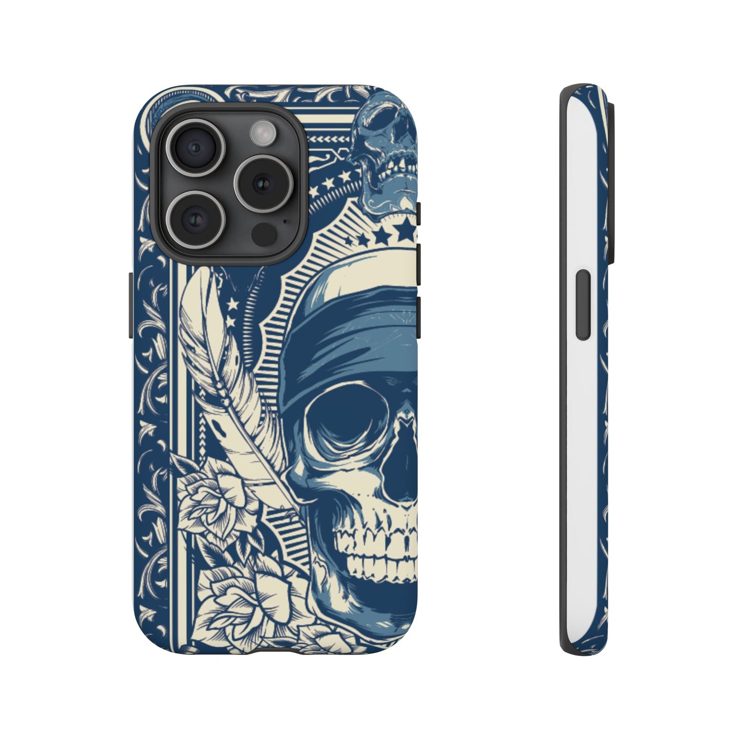 Skull & Feather Tough Phone Case Protective Gothic iPhone Cover