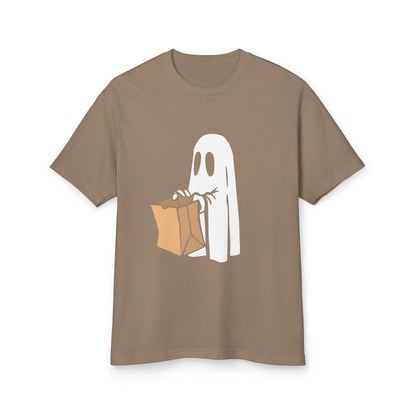 Ghost Trick Halloween T‑Shirt 'Boo' Back Graphic & Candy Bag