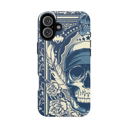 Skull & Feather Tough Phone Case Protective Gothic iPhone Cover