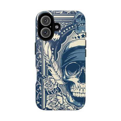 Skull & Feather Tough Phone Case Protective Gothic iPhone Cover