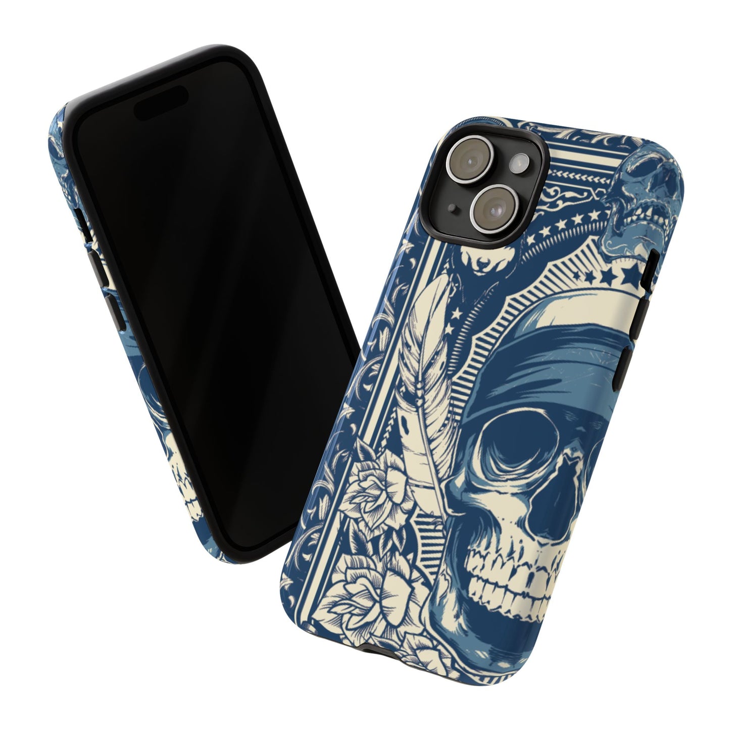 Skull & Feather Tough Phone Case Protective Gothic iPhone Cover