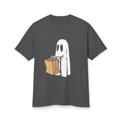 Ghost Trick Halloween T‑Shirt 'Boo' Back Graphic & Candy Bag