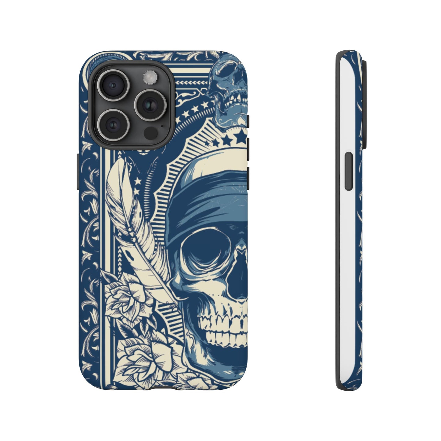 Skull & Feather Tough Phone Case Protective Gothic iPhone Cover