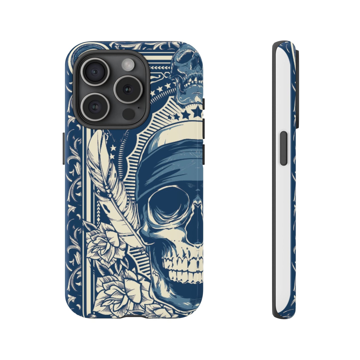 Skull & Feather Tough Phone Case Protective Gothic iPhone Cover