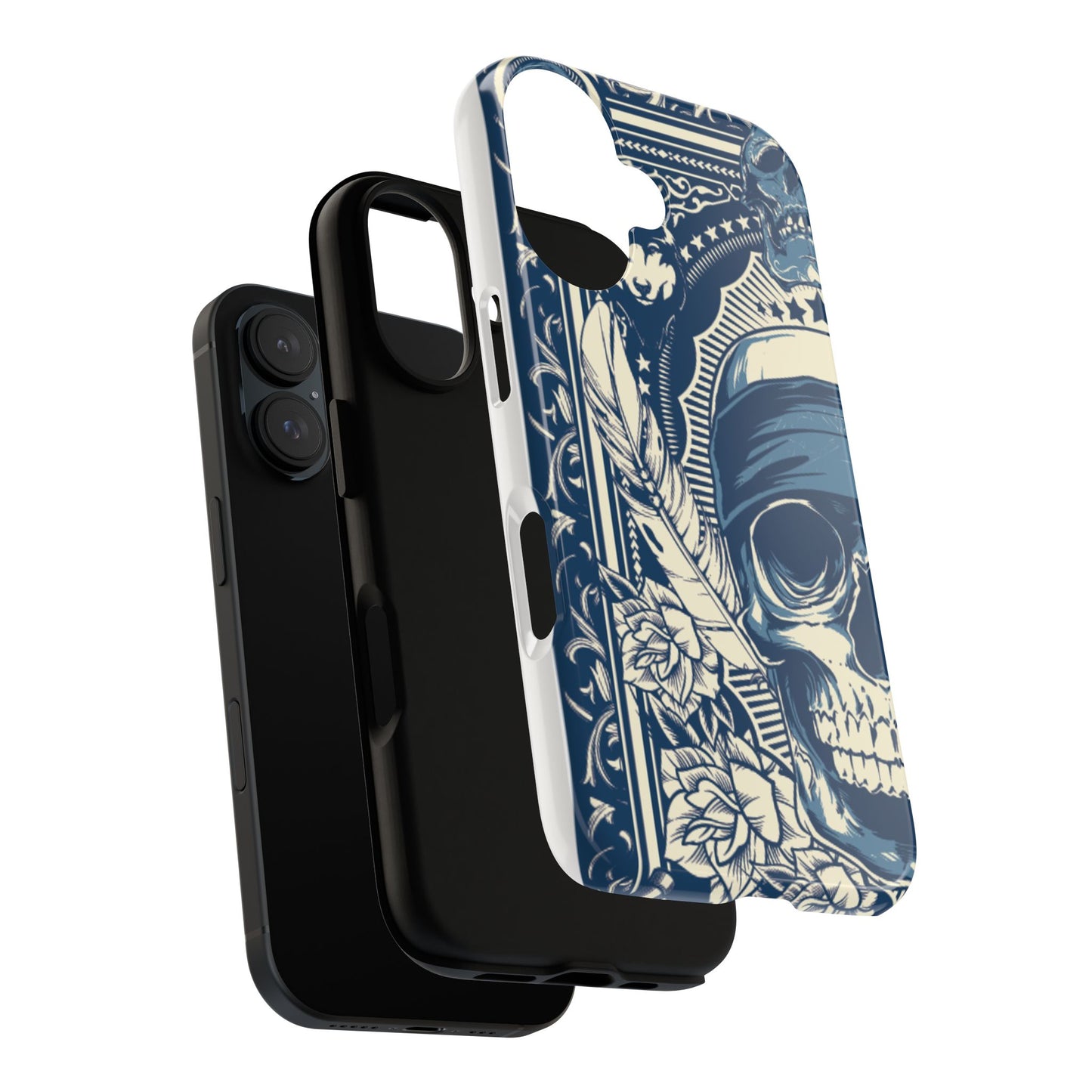 Skull & Feather Tough Phone Case Protective Gothic iPhone Cover