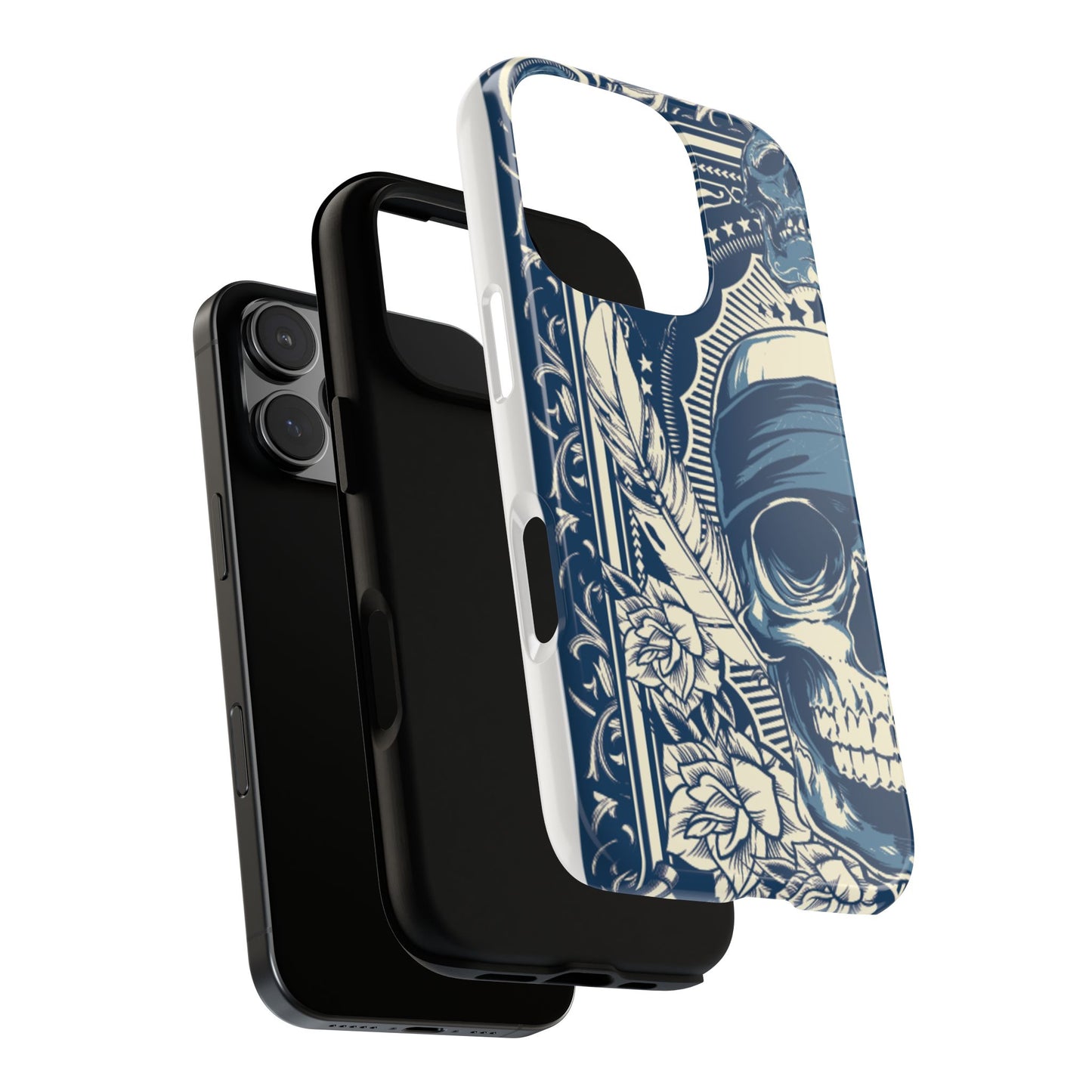 Skull & Feather Tough Phone Case Protective Gothic iPhone Cover