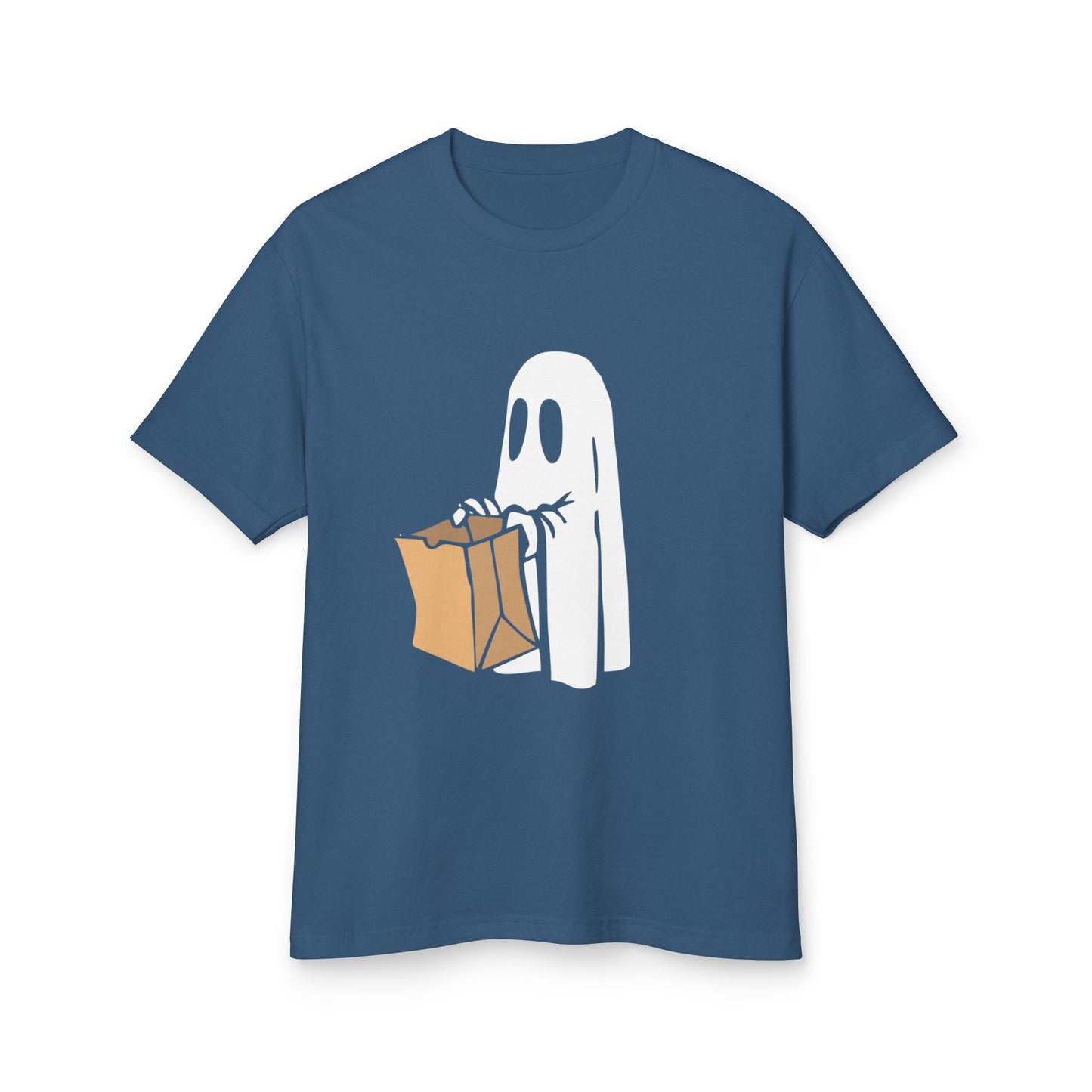Ghost Trick Halloween T‑Shirt 'Boo' Back Graphic & Candy Bag