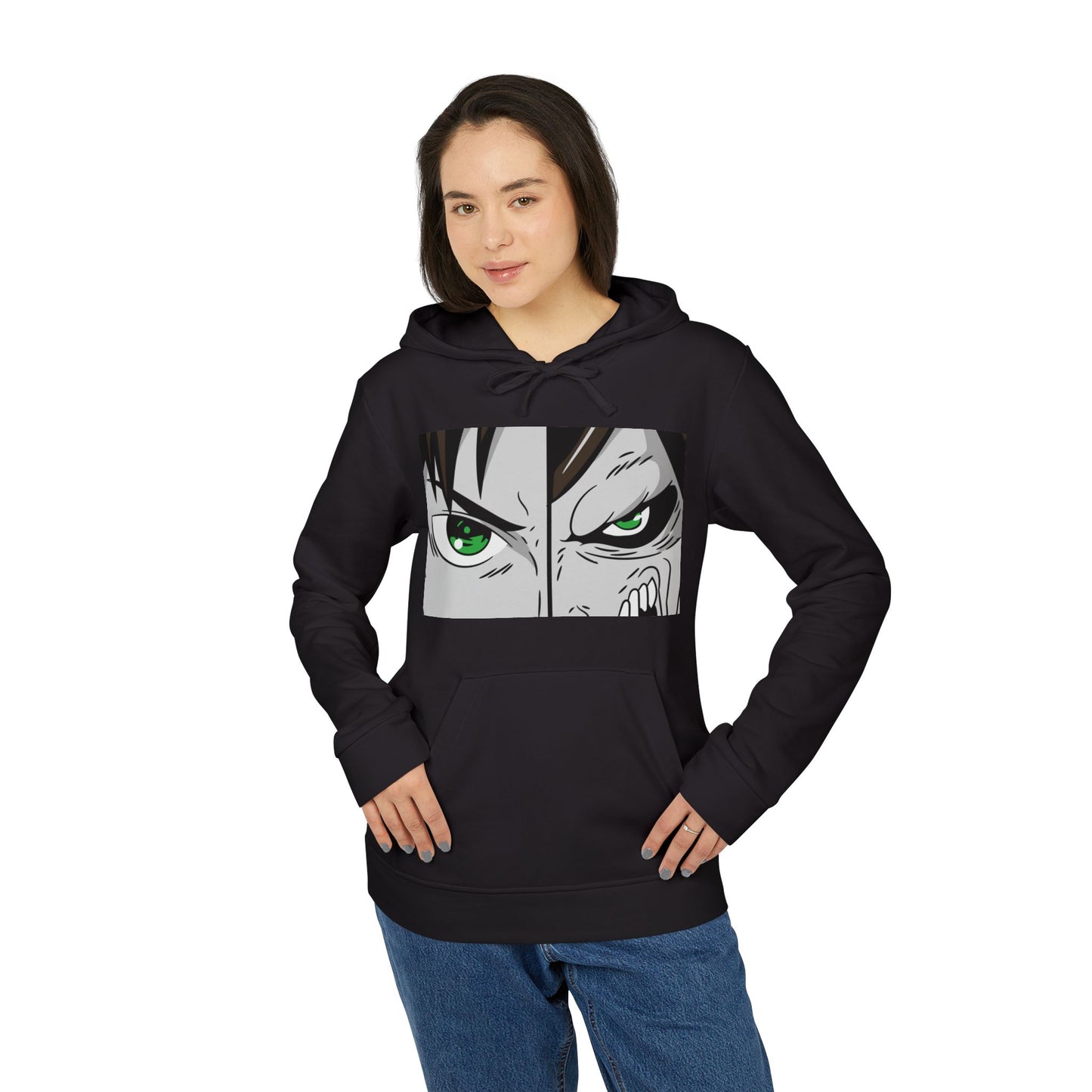 Anime Eyes Hoodie Intense Green-Eyed Manga Character Pullover