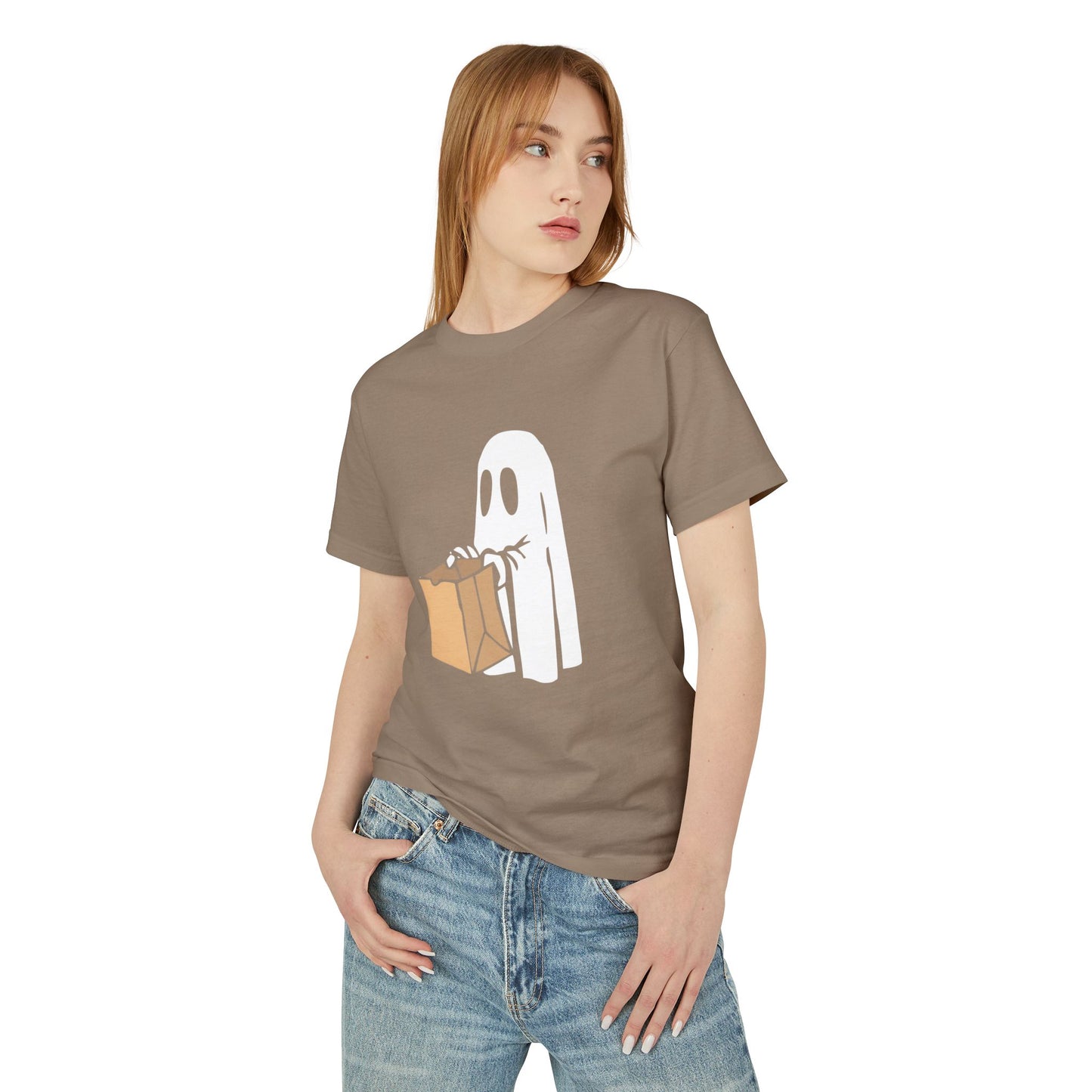 Ghost Trick Halloween T‑Shirt 'Boo' Back Graphic & Candy Bag